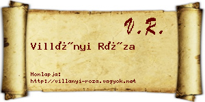 Villányi Róza névjegykártya